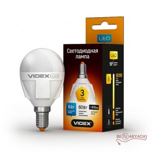 VIDEX LED Лампа G45 6w E14 4100K 220v